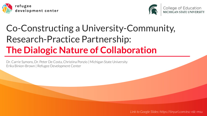 co constructing a university community research practice