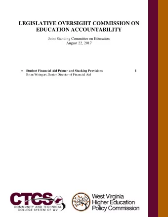 LEGISLATIVE OVERSIGHT COMMISSION ON EDUCATION ACCOUNTABILITY  Joint Standing Committee on Education