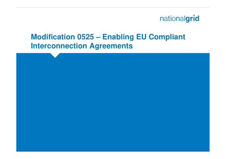 modification 0525 enabling eu compliant interconnection