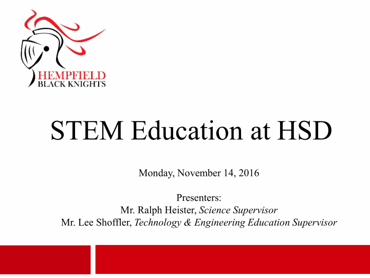 stem education at hsd