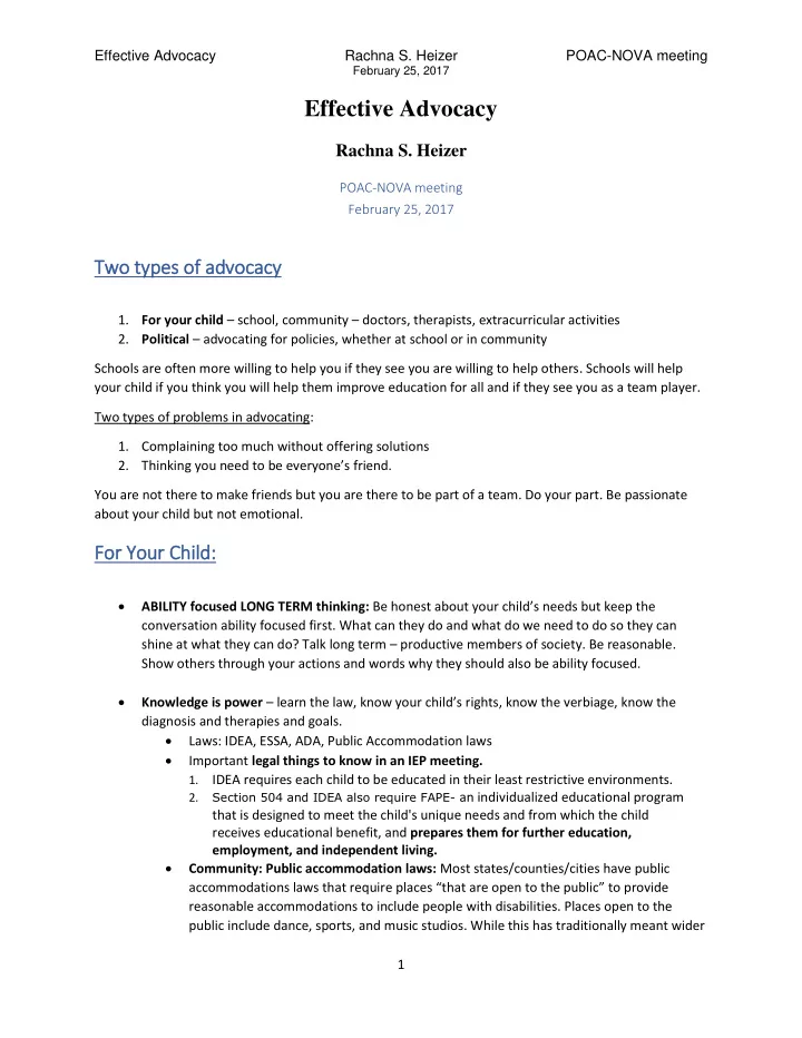 effective advocacy