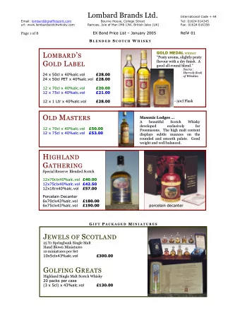 Lombard Brands Ltd.  International Code + 44  Email: lombard@graffitispirit.com  Bourne House,