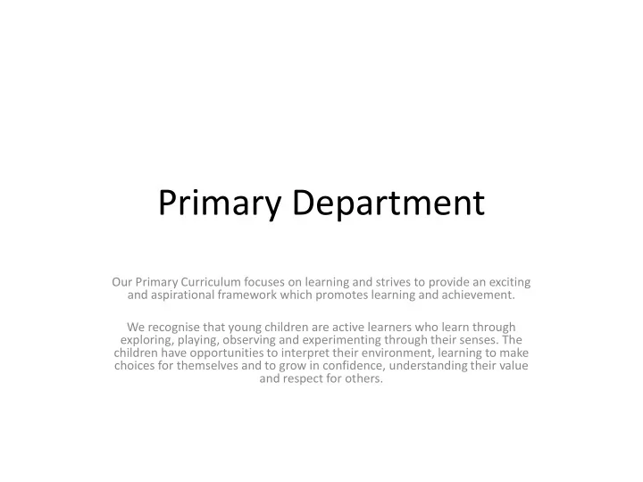 primary department
