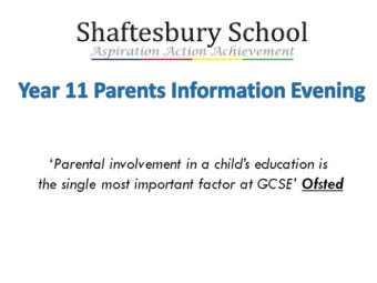 12 th November Sixth Form Options Evenings at Shaftesbury School. Applications for sixth form