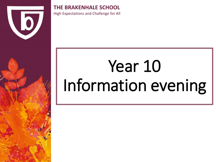 year 10 in information evening