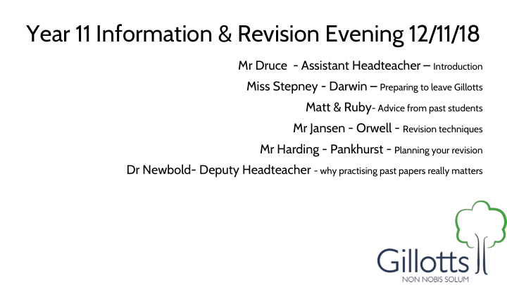 year 11 information revision evening 12 11 18