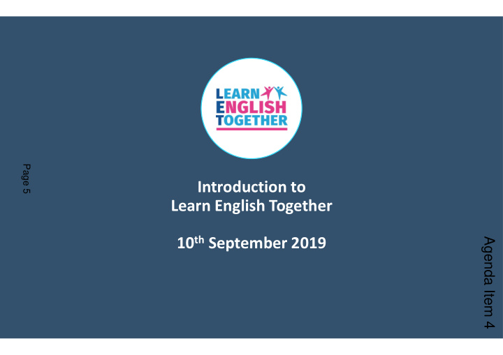 introduction to learn english together