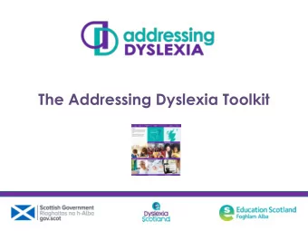 The Addressing Dyslexia Toolkit  National Dyslexia Reviews in Scotland  Education Scotland  HMI