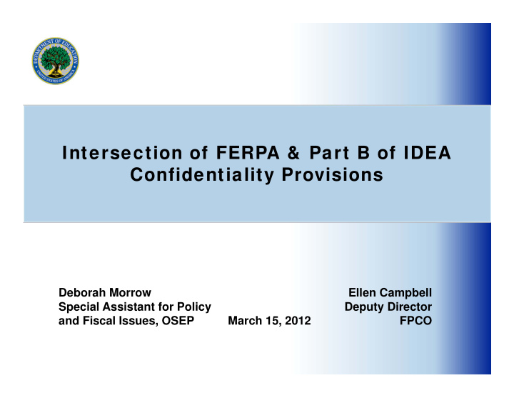 intersection of ferpa part b of idea confidentiality