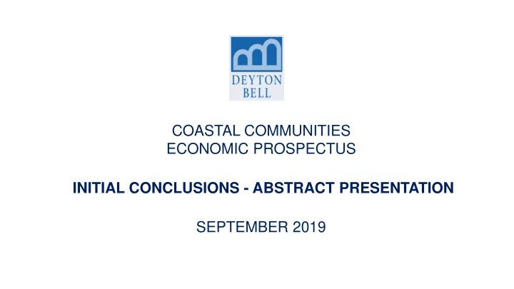 coastal communities economic prospectus initial