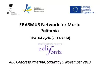 WG 1  Curriculum Reform: assessment and standards  Ester Tomasi-Fumics  University of Music &amp;