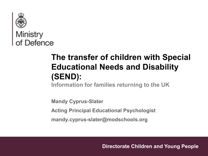 educational needs and disability