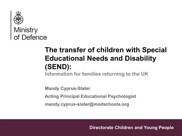 educational needs and disability