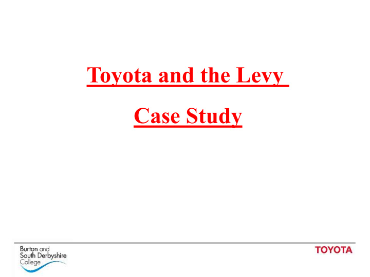 toyota and the levy