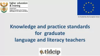 for  graduate  language and literacy teachers  A sub-project of the  Consolidated Literacy Working