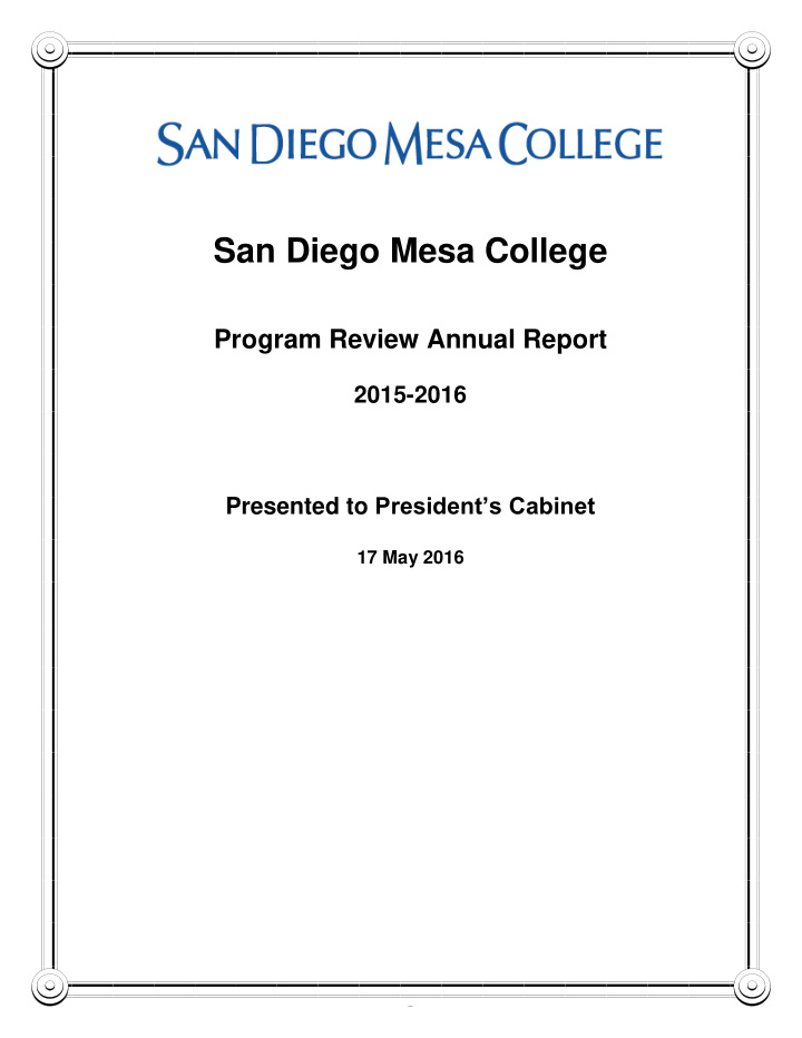 san diego mesa college program review annual report 2015