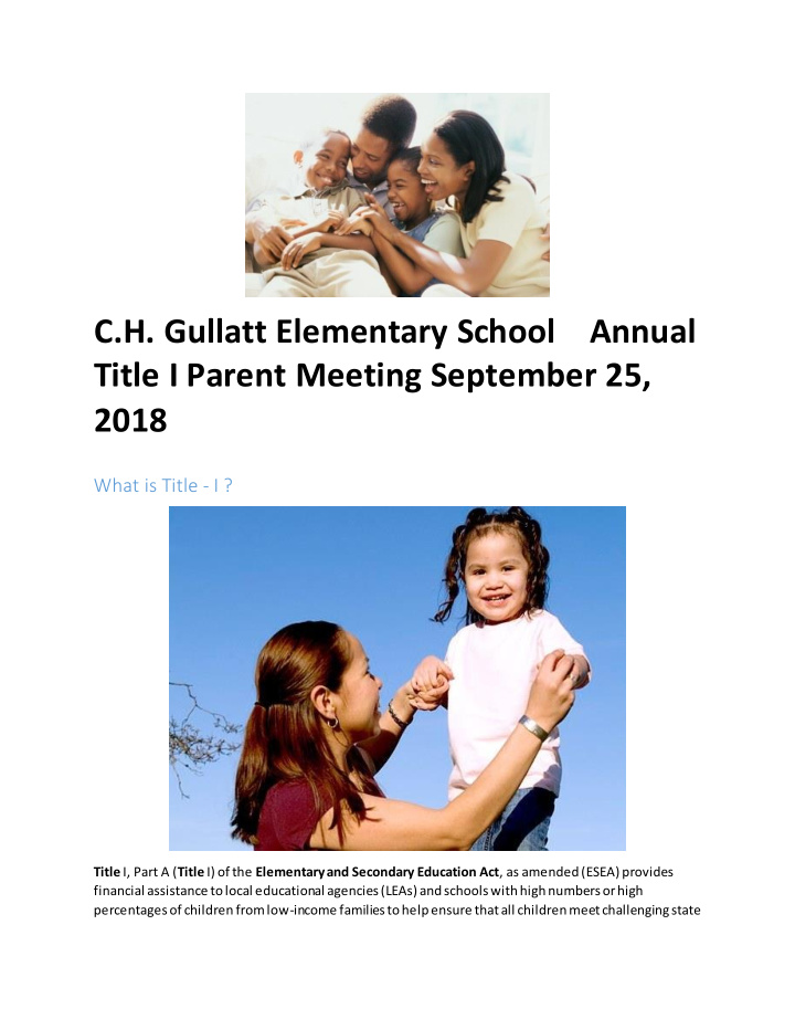 c h gullatt elementary school annual title i parent