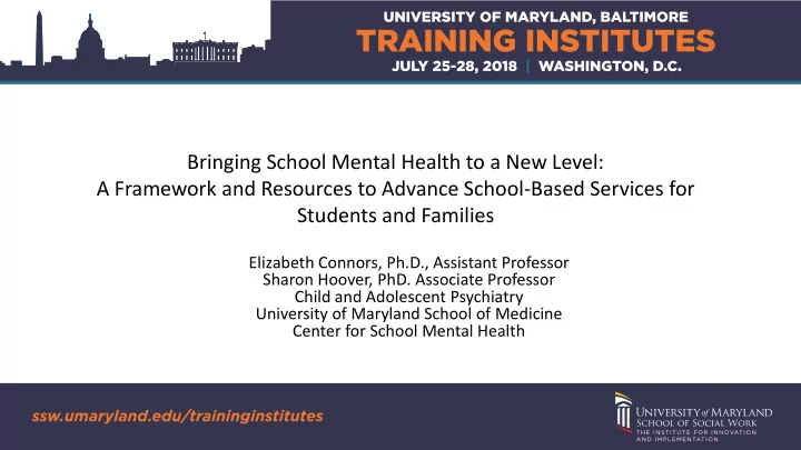 a framework and resources to advance school based