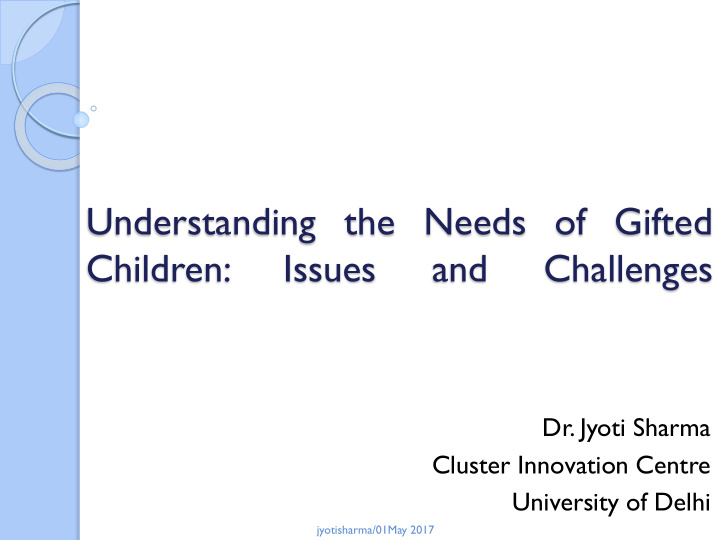 understanding the needs of gifted