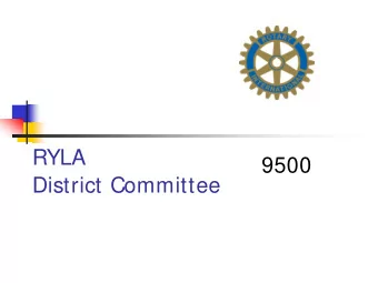 RYLA  9500  District Committee  What is RYLA  Rotary Youth Leadership  Awards  An Australian