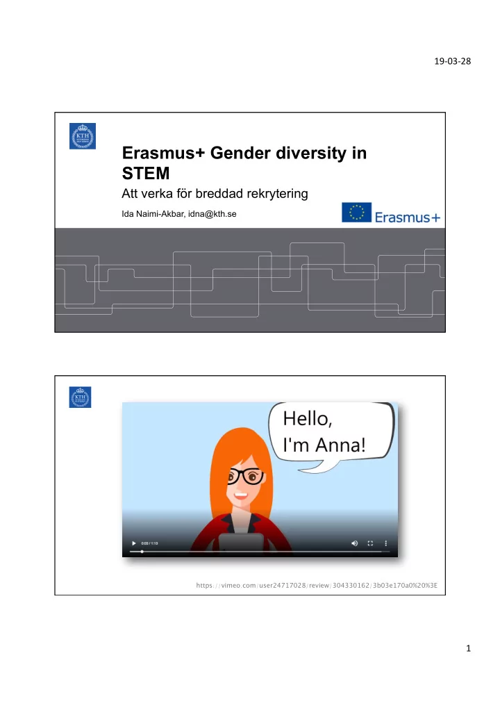 erasmus gender diversity in stem
