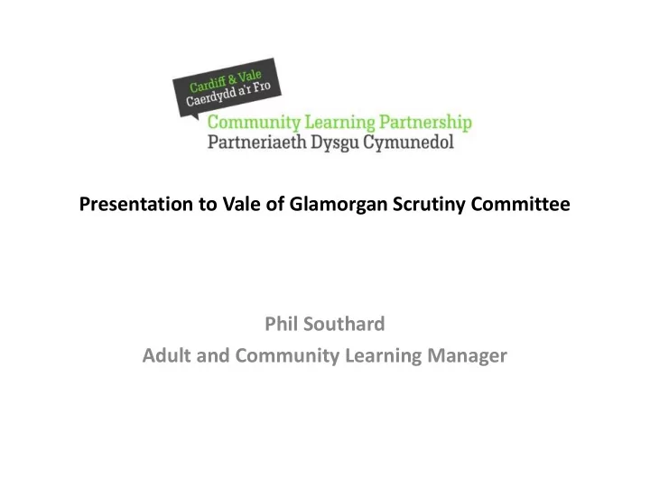 adult and community learning manager estyn monitoring