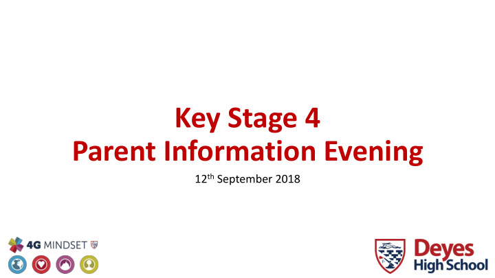 key stage 4 parent information evening