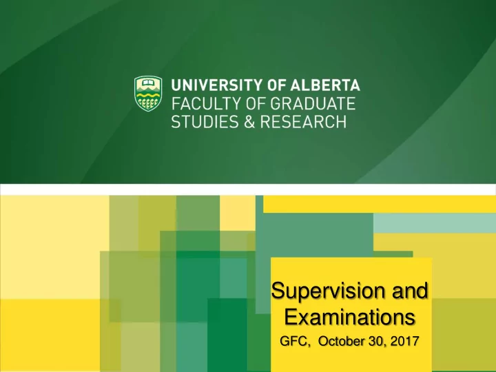 supervision and examinations