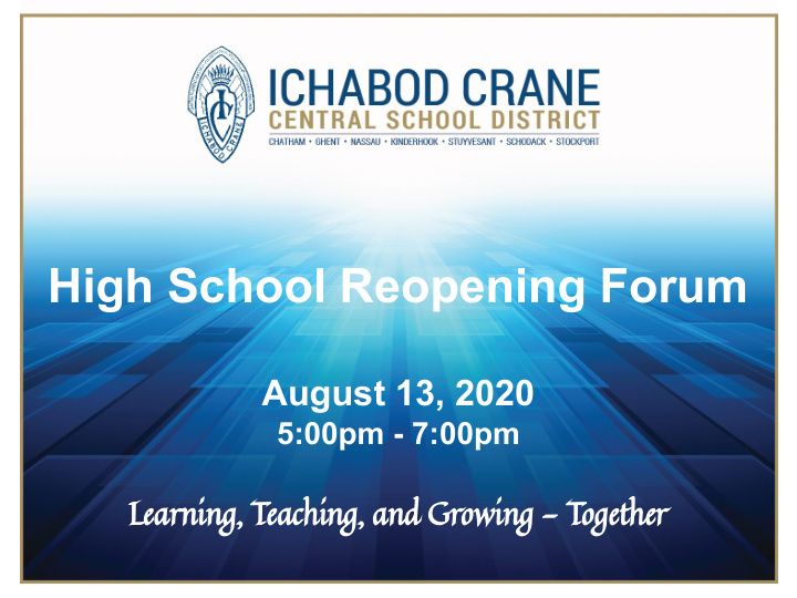 high school reopening forum