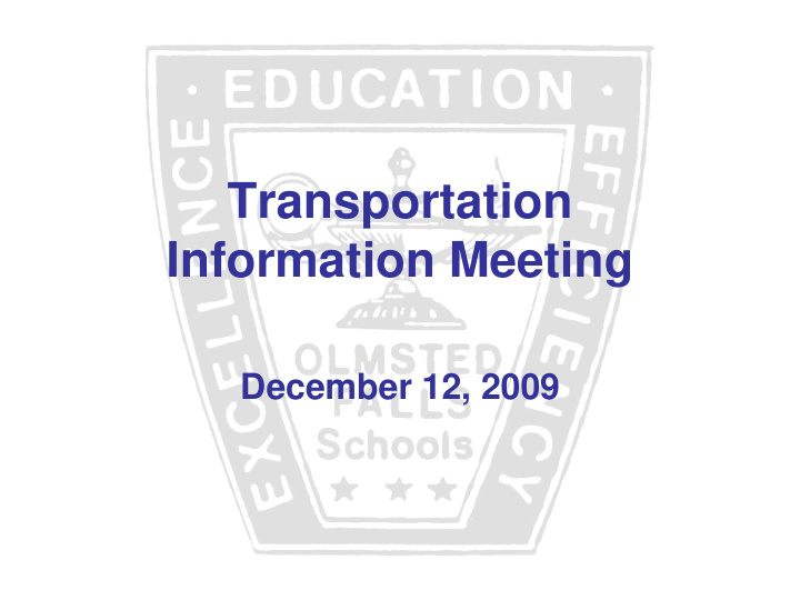 transportation information meeting