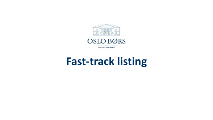 fast track listing fast track listing process
