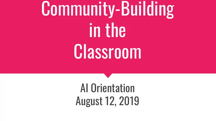 community building in the classroom