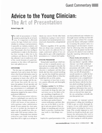 Guest Commentary I Advice to the Young Clinician: Thm Ar&amp; m$ Prffismm&amp;mt&amp;mrx Richard