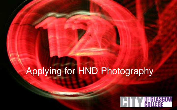 applying for hnd photography