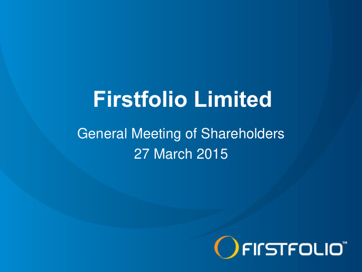 firstfolio limited