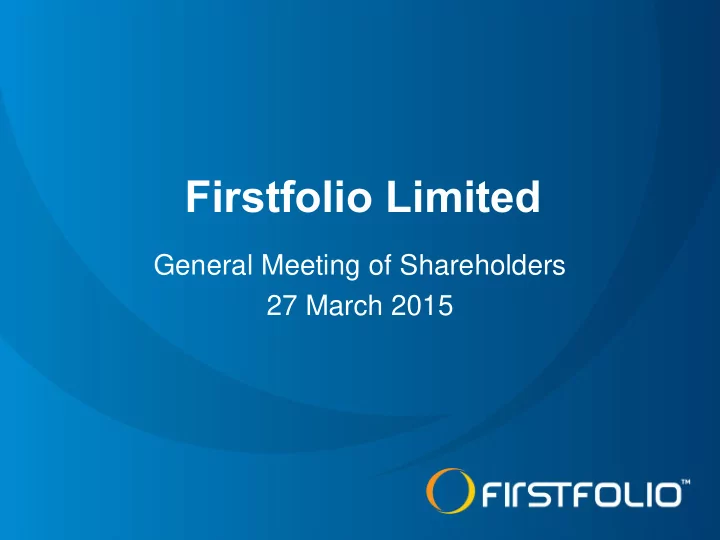 firstfolio limited
