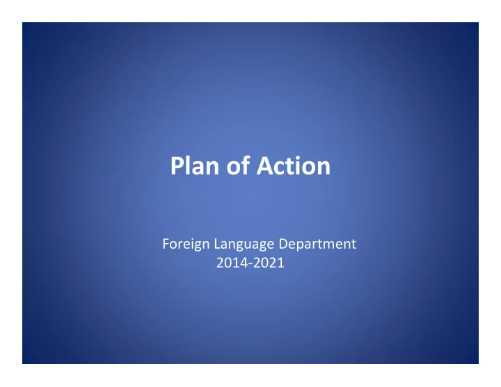 plan of action