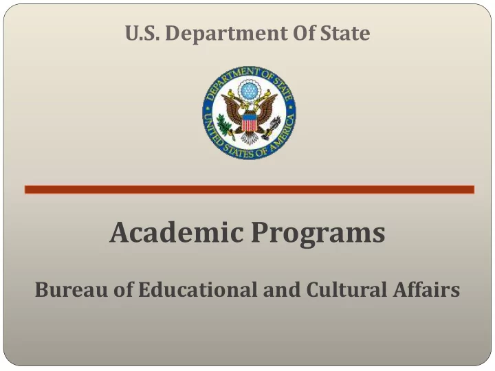 academic programs