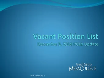 PCab Update 12.3.19  General Fund Unrestricted  PCab Update 12.3.19  Employee Type  Position Title