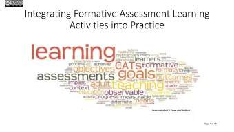 Integrating Formative Assessment Learning  Activities into Practice  Image created by V. S. Towne