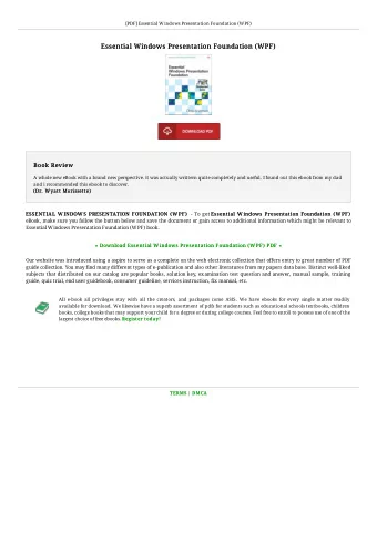 Essential Windows Presentation Foundation (WPF)  Essential Windows Presentation Foundation (WPF)