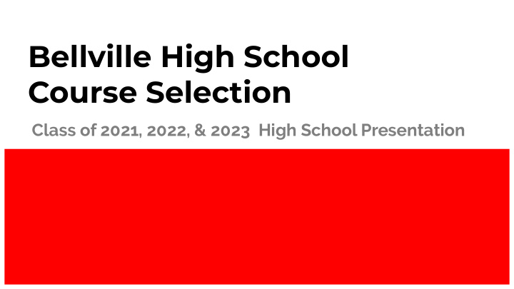 bellville high school course selection