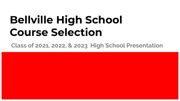 bellville high school course selection
