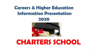 CHARTERS SCHOOL  1  What is higher education?  Higher education refers to studying for