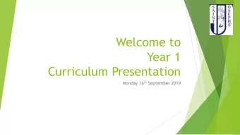 Welcome to  Year 1  Curriculum Presentation Monday 16 th September 2019  Meet the staff  1B- Mrs