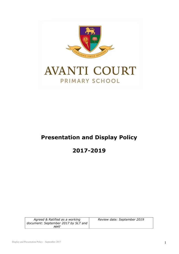 agreed ratified as a working review date september 2019