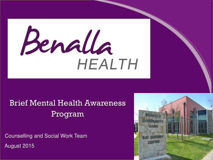 brief mental health awareness program