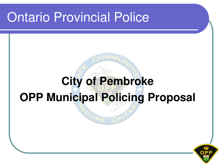 ontario provincial police