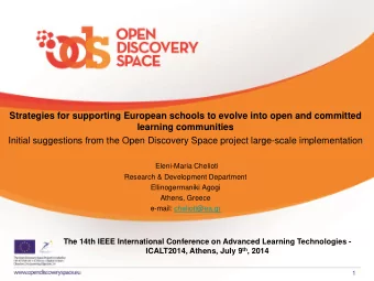 Strategies for supporting European schools to evolve into open and committed learning communities