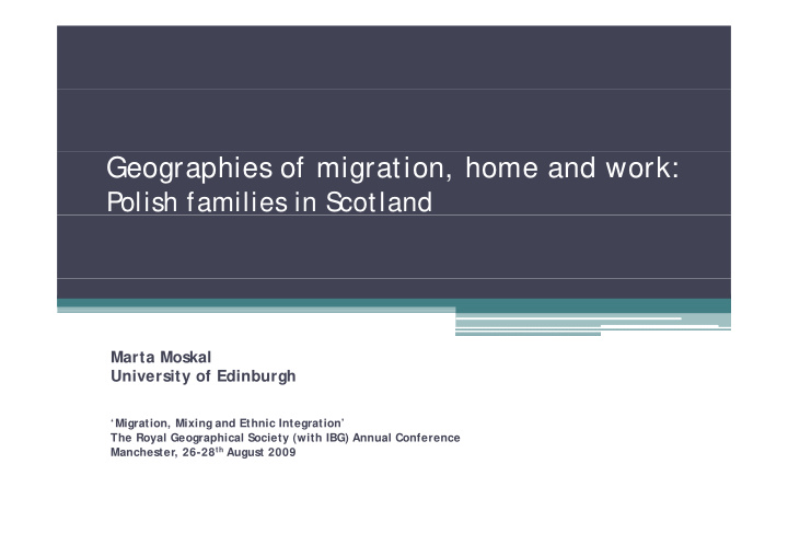 geographies of migration home and work